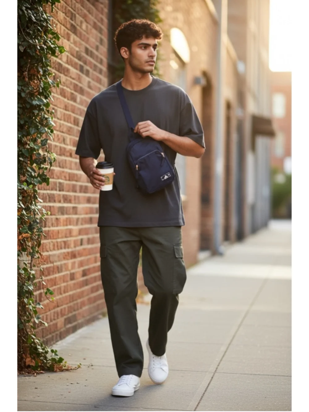 adidas Essentials 2 Sling Crossbody Bag in a Legend Ink blue color unisex